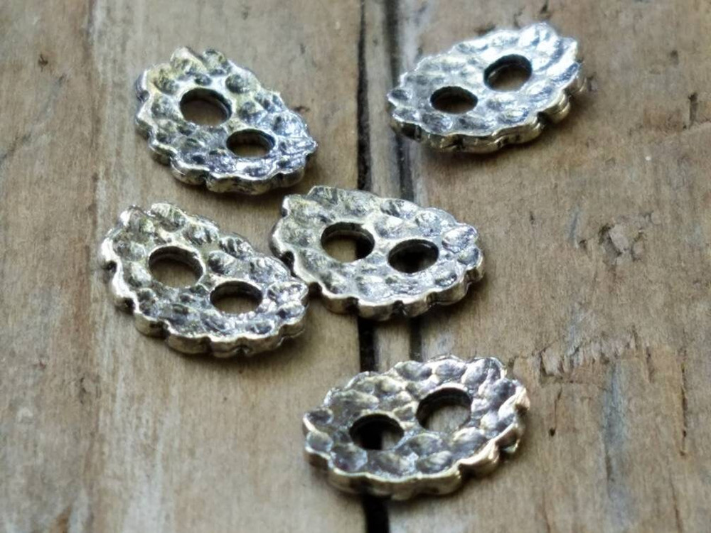 Sterling Silver Two Hole 12x8mm Oval Button