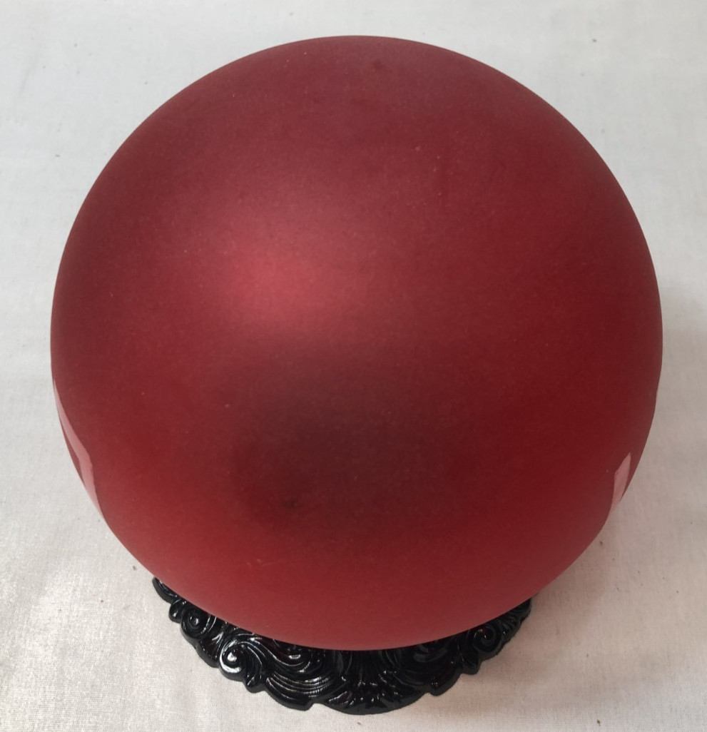 Antique Exit Glass Globe Vtg Ceiling Light Fixture Flush Frosted Art USA #L31