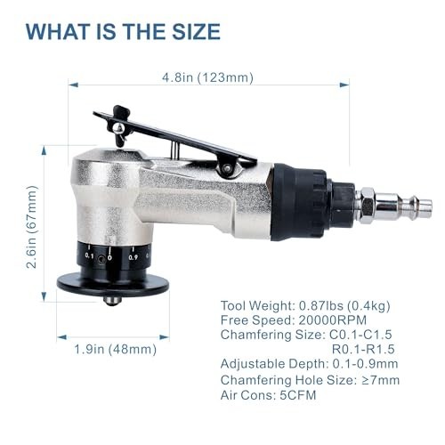Mini Pneumatic Air Chamfer Tool - Deburring Machine for Metal Edges & Inner Hole
