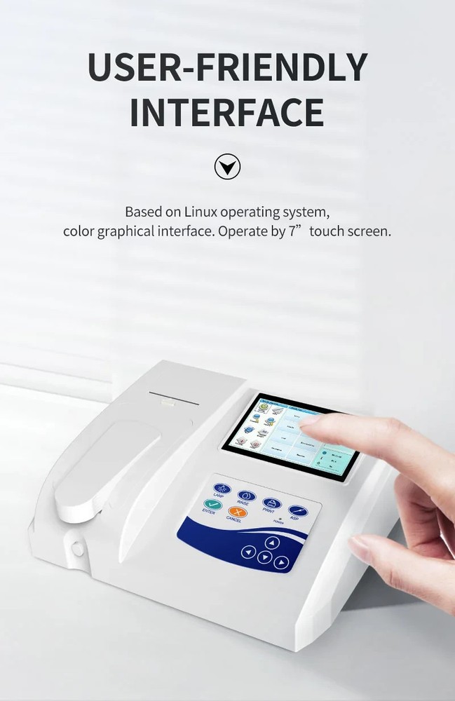 RR300BC Semi-automatic Biochemistry Analyzer body fluid test printer Touchscreen