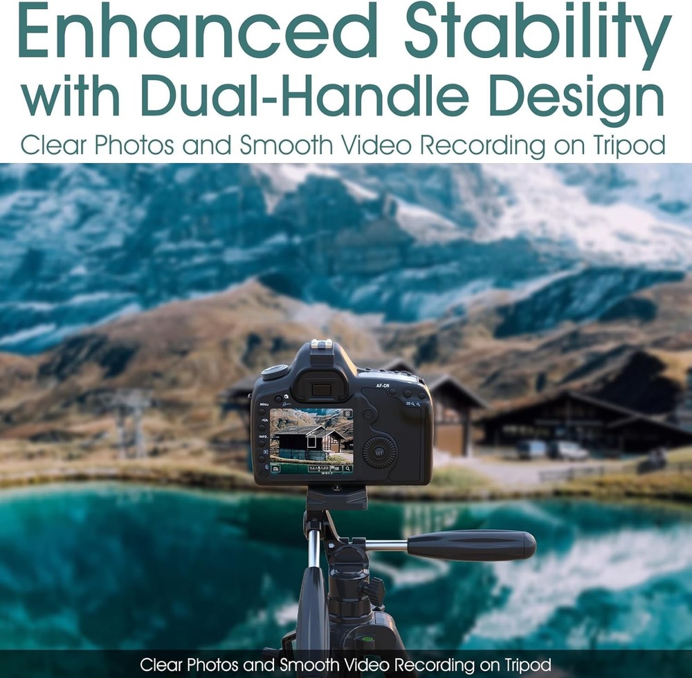 Adjustable Height 74" Tripod with Dual-Handle Design for Enhanced Stability