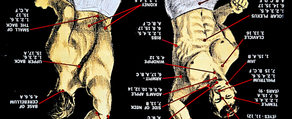 Karate Striking Points Poster 30"x21"