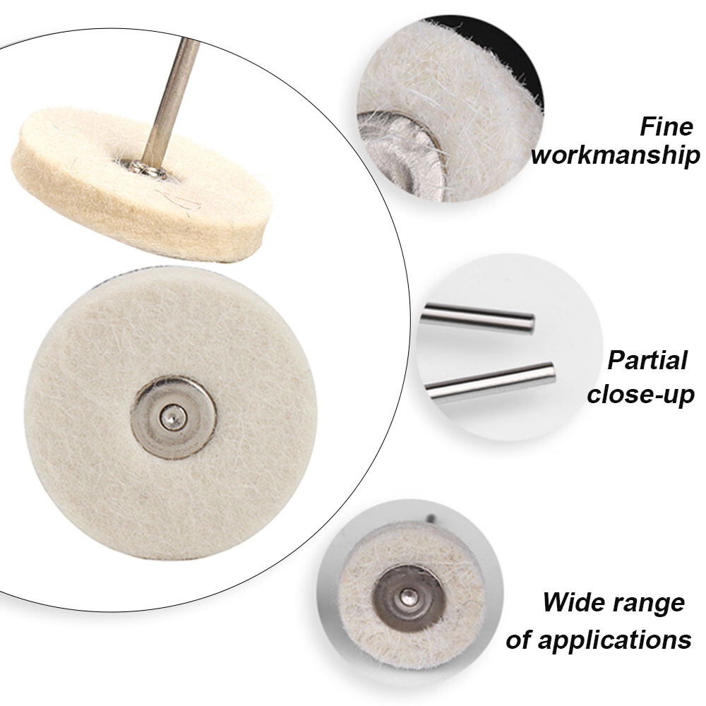 10pcs 38mm Felt Wool Polishing Buffing Wheel Buffer Pad Grinder for Rotary Tool