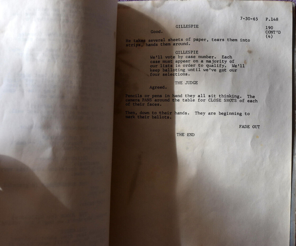 1965 " Dr. Kildare: Hour of Decision " Original Screenplay Script