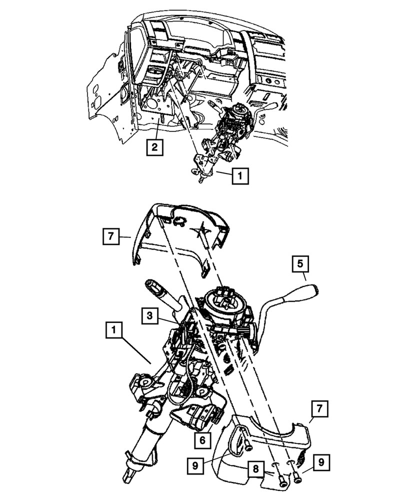 Genuine Mopar Steering Column 5057033AD