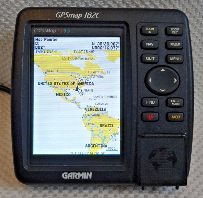 GARMIN GPSMAP 182C MARINE CHART PLOTTER FISHFINDER GPS UNIT w/ KNOBS & COVER