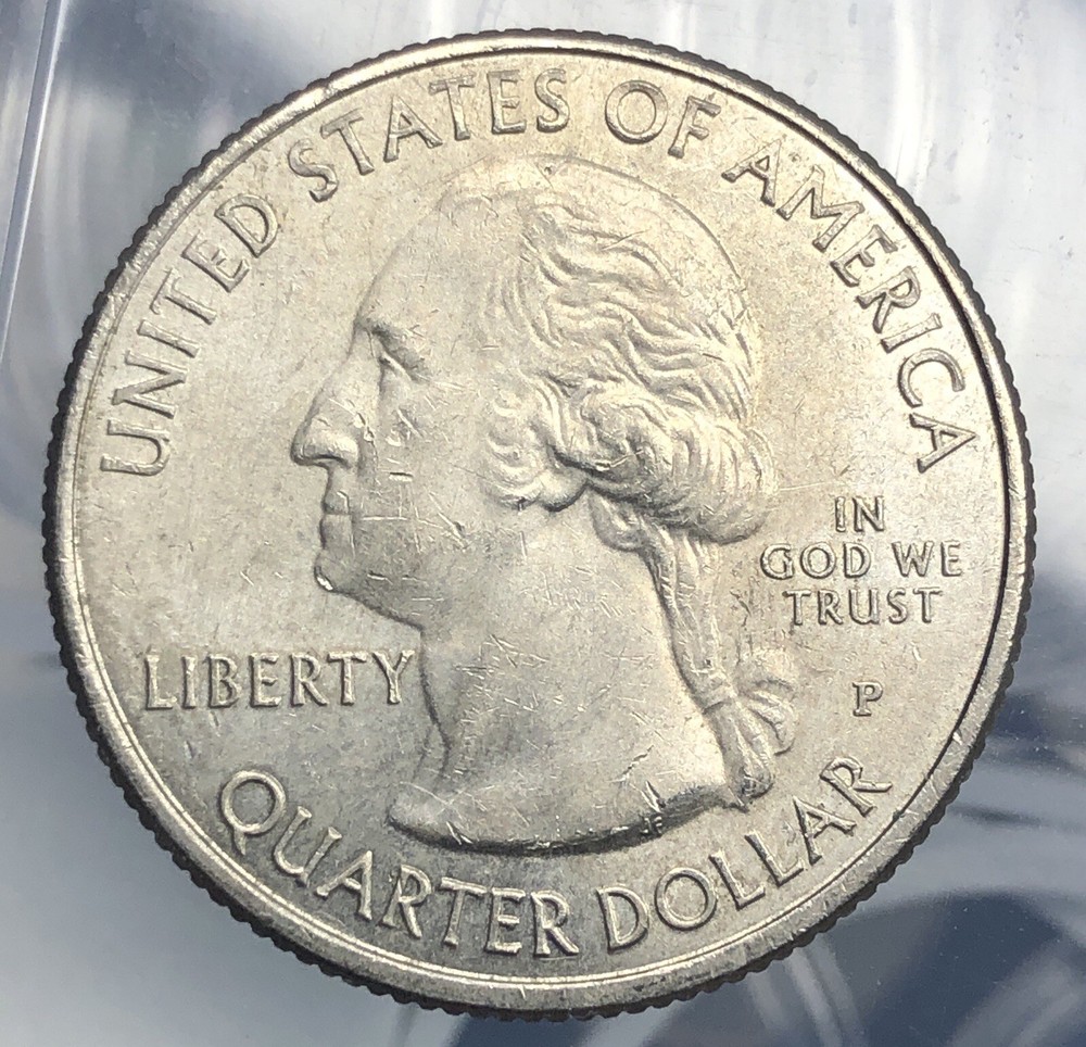 2017-P Frederick Douglas DC Quarter | Mint Error | REV-Die Chip Face/ Jacket