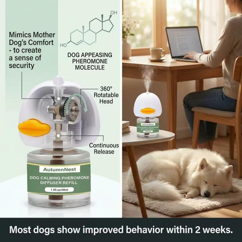 8-in-1 Calming Diffuser for Dog – Pheromone-Based Dog Anxiety Relief, 2 Plug-...