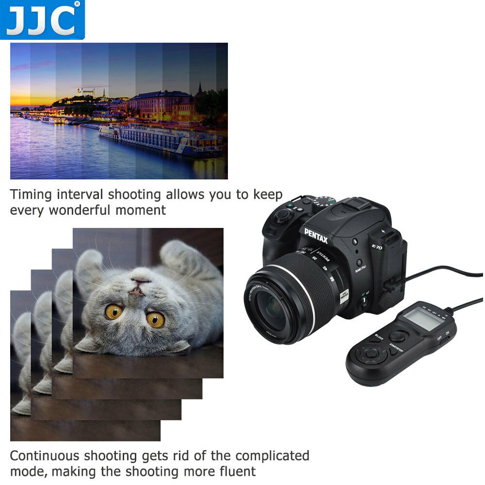 JJC LCD Timer Remote Control for Canon EOS 6D 50D 40D 30D 1D IV Replace TC-80N3