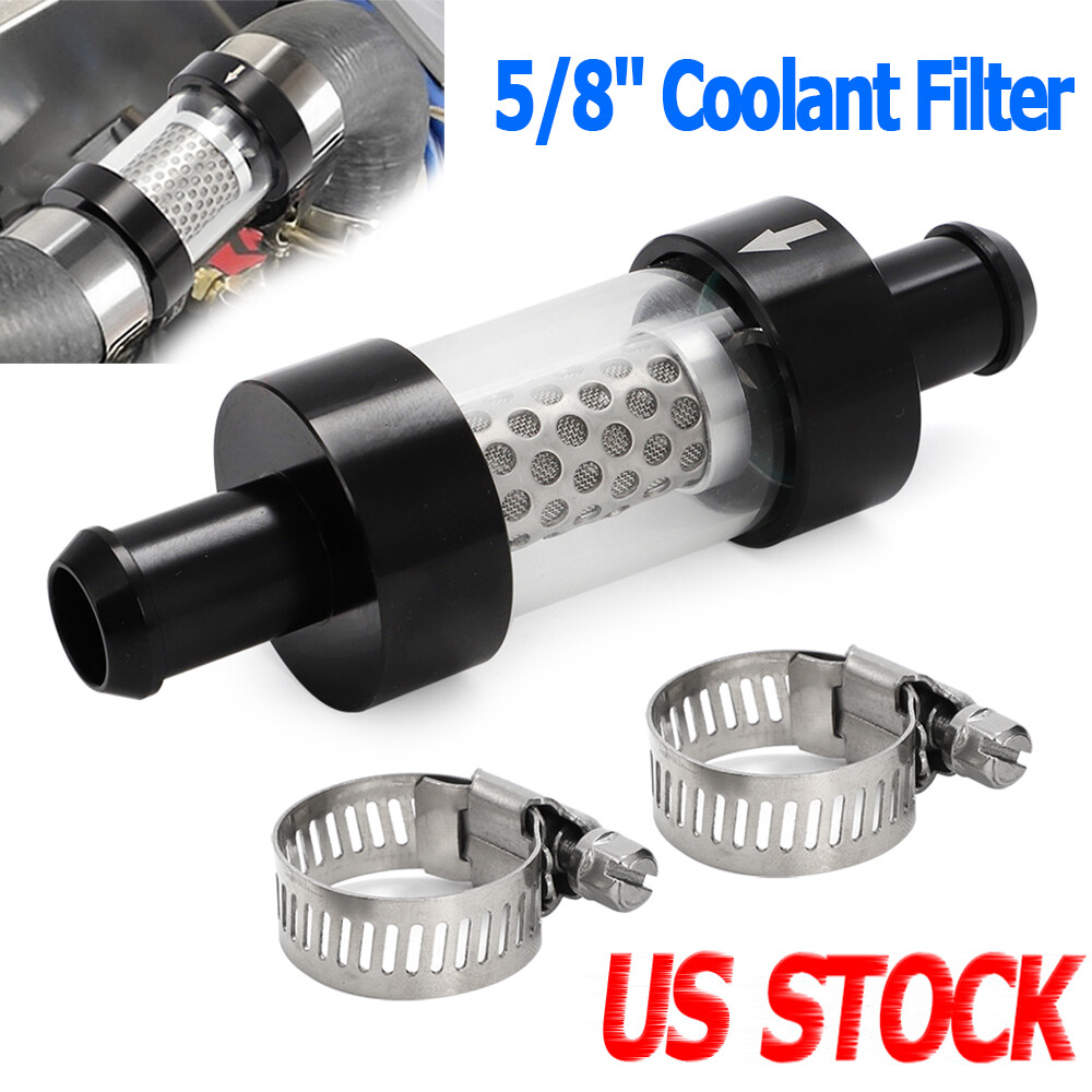 2 Sets For 5/8" Hose Inline Heater Core Coolant Filter & Inspection System 5/8"