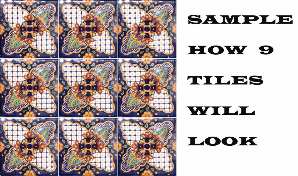 #C087 MEXICAN CERAMIC HANDMADE TALAVERA TILE SETS