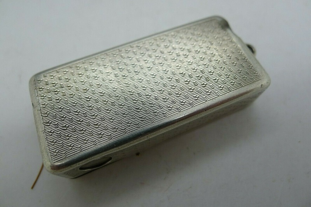 c.1821 SOLID SILVER HAND CHASED COMBINATION SNUFF BOX w/ CHEROOT CUTTER RARE