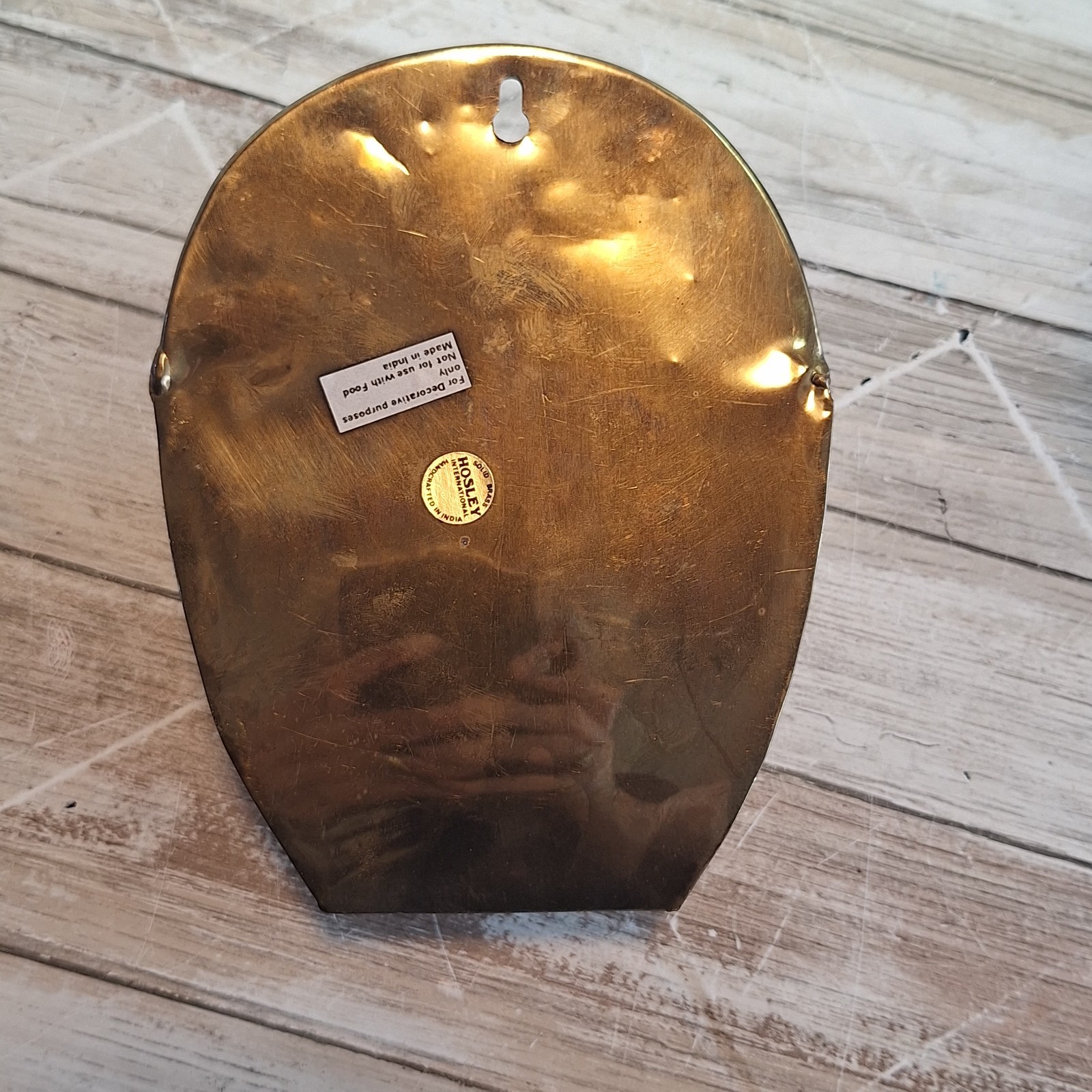 Vintage Brass Wall Hanging Planter Made In India 7"Tall Hosley International