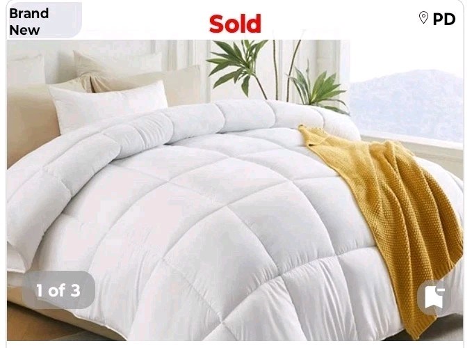 L LOVSOUL Down Alternative Oversized King Comforter White Polyester Box Stitch