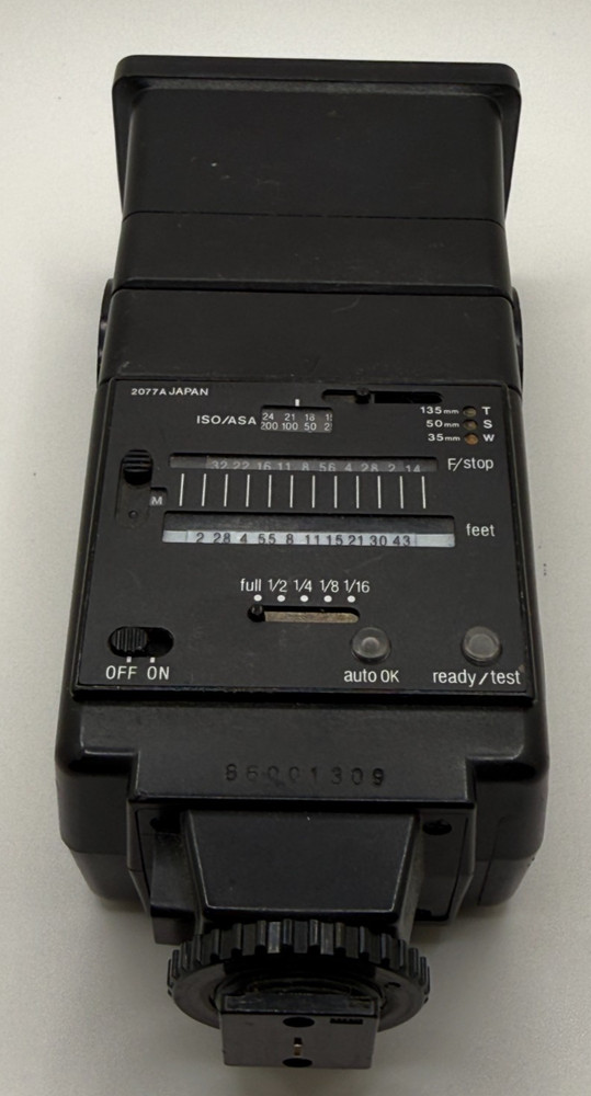 Sunpak Auto Zoom 333 Thyristor Electronic Flash Shoe Mount - Black - Untested