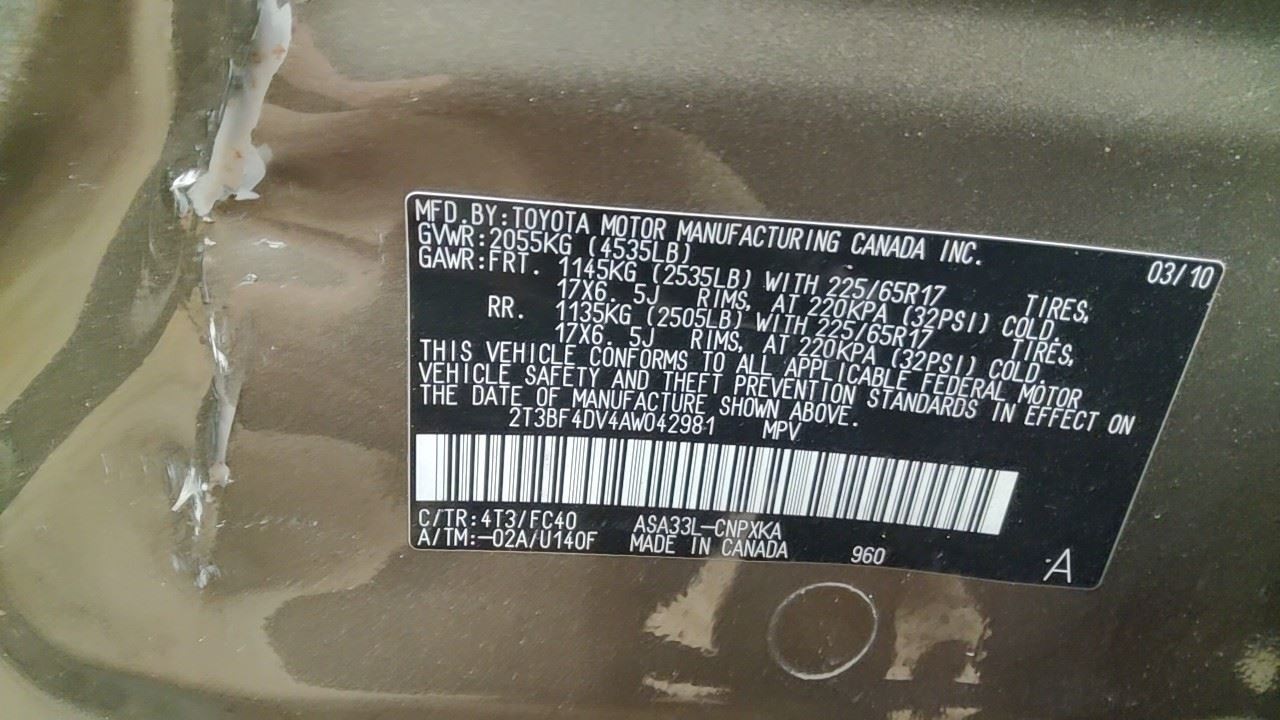 RAV 4 2010 Glove Box 7016339