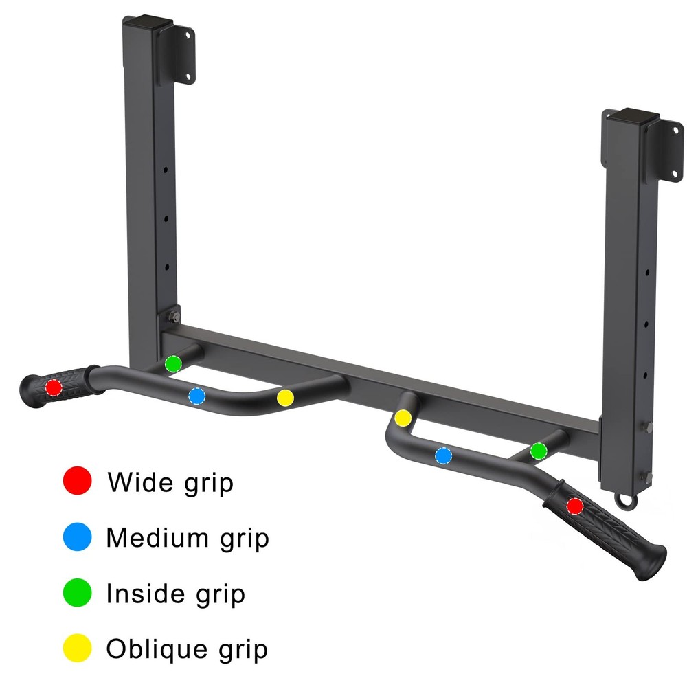 32" Ceiling Mounted Pull Up Bar - Heavy Duty, Highly Adjustable, Multifunctio...