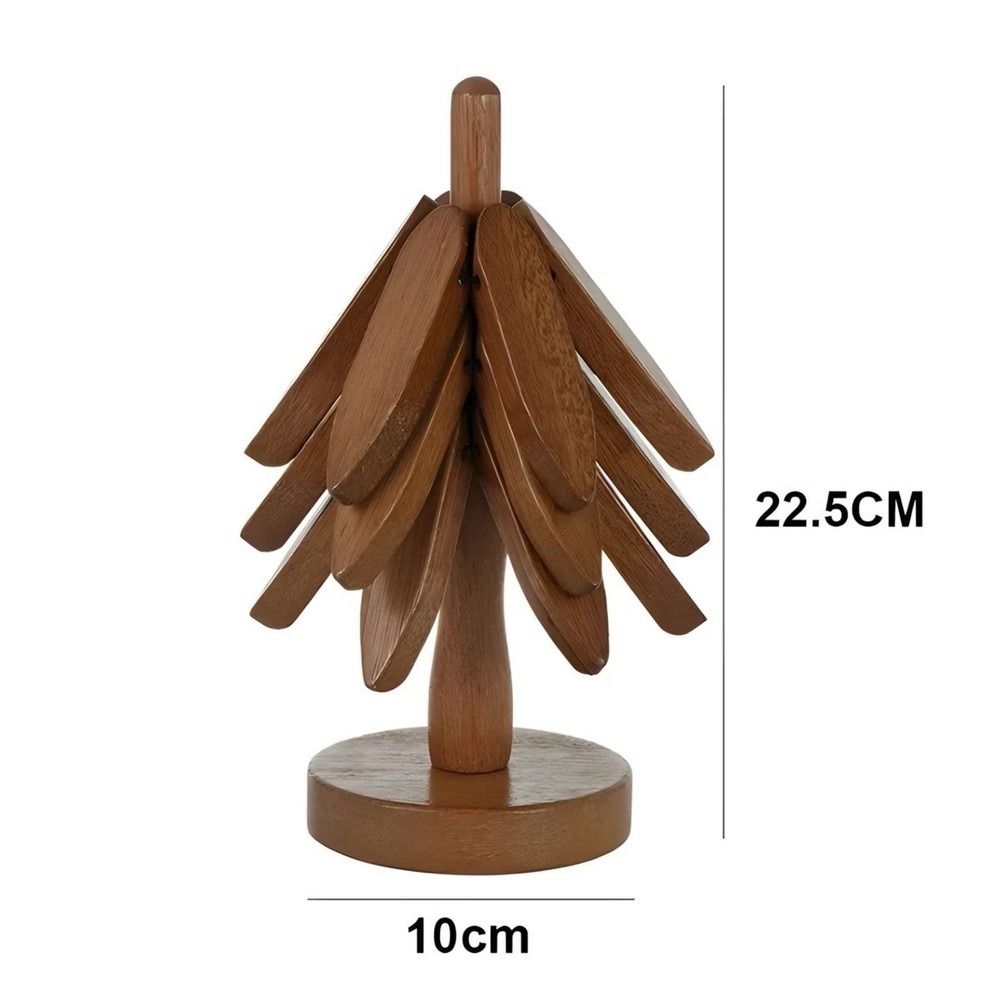 Bamboo Wood Trivet Tree