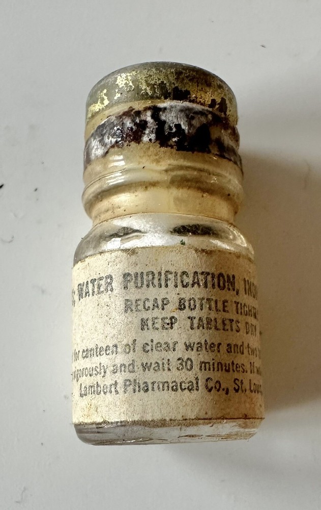 Vintage Military Water Purification Tablets Lambert Pharmacal Co (2H)