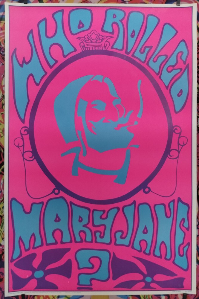 Who RoLLed MarY Jane? 1969 BLack Light PoSter