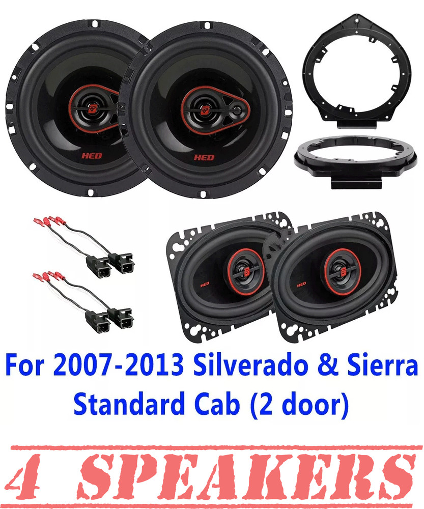 For 2007-13 Silverado/Sierra 2-Door Single/Standard Cab Door/Pillar Speaker Kit
