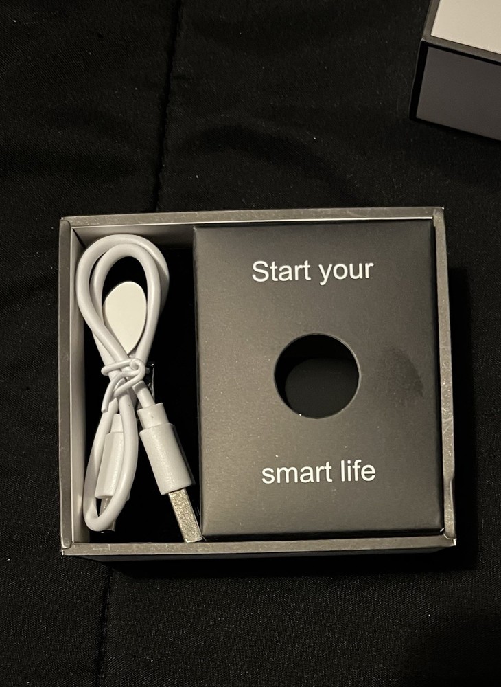 Smart Ring Activity Tracker Silver Size 9 with Charging Cable