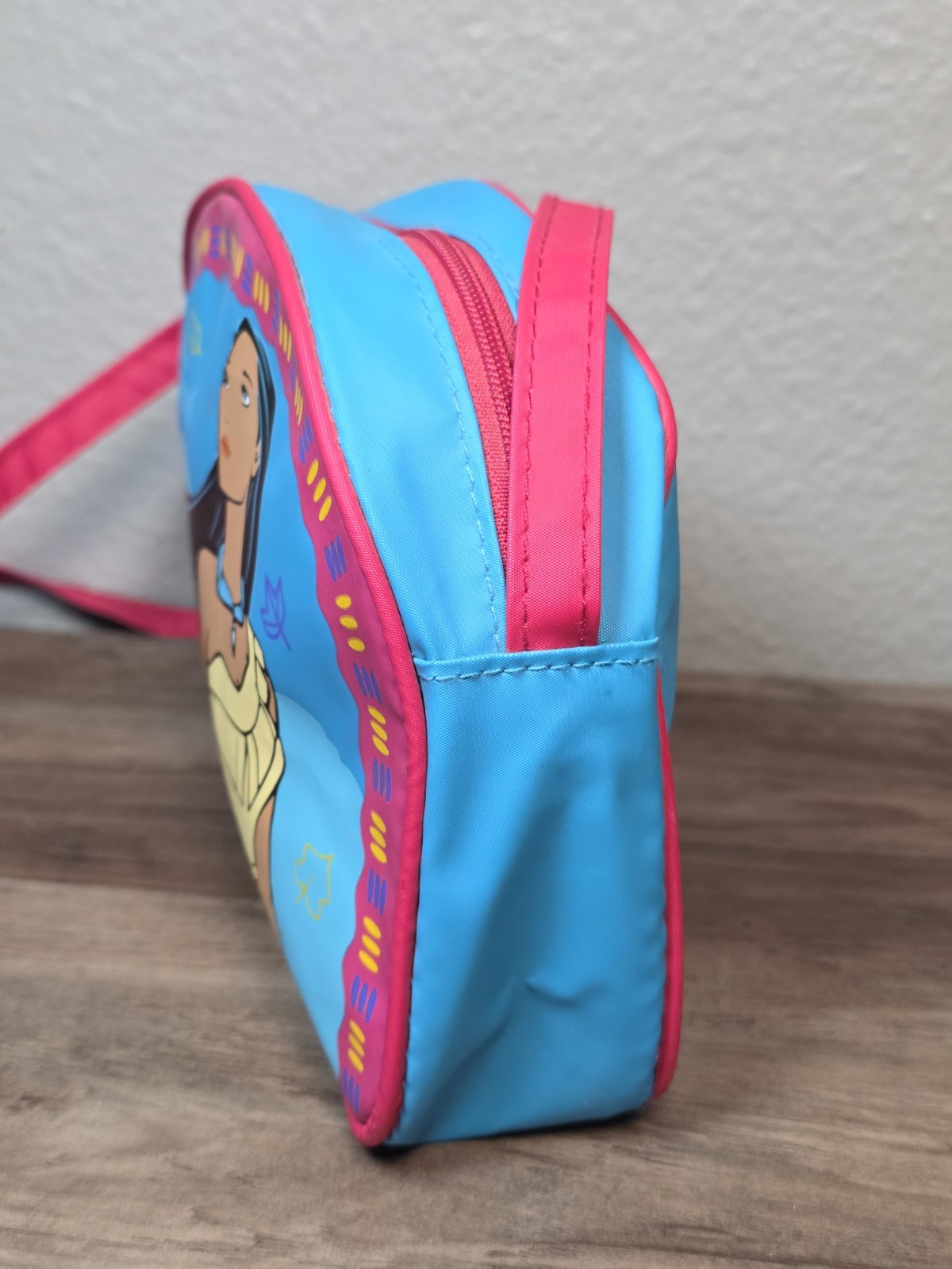 Vtg 90s DISNEY Pocahontas Kids Purse Bag Princess Vinyl By Pyramid Toy Costume