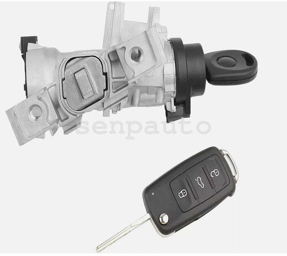IGNITION SWITCH LOCK ASSEMBLY FOR VW JETTA 2006-2018 W/ REMOTE Control KEY SHELL
