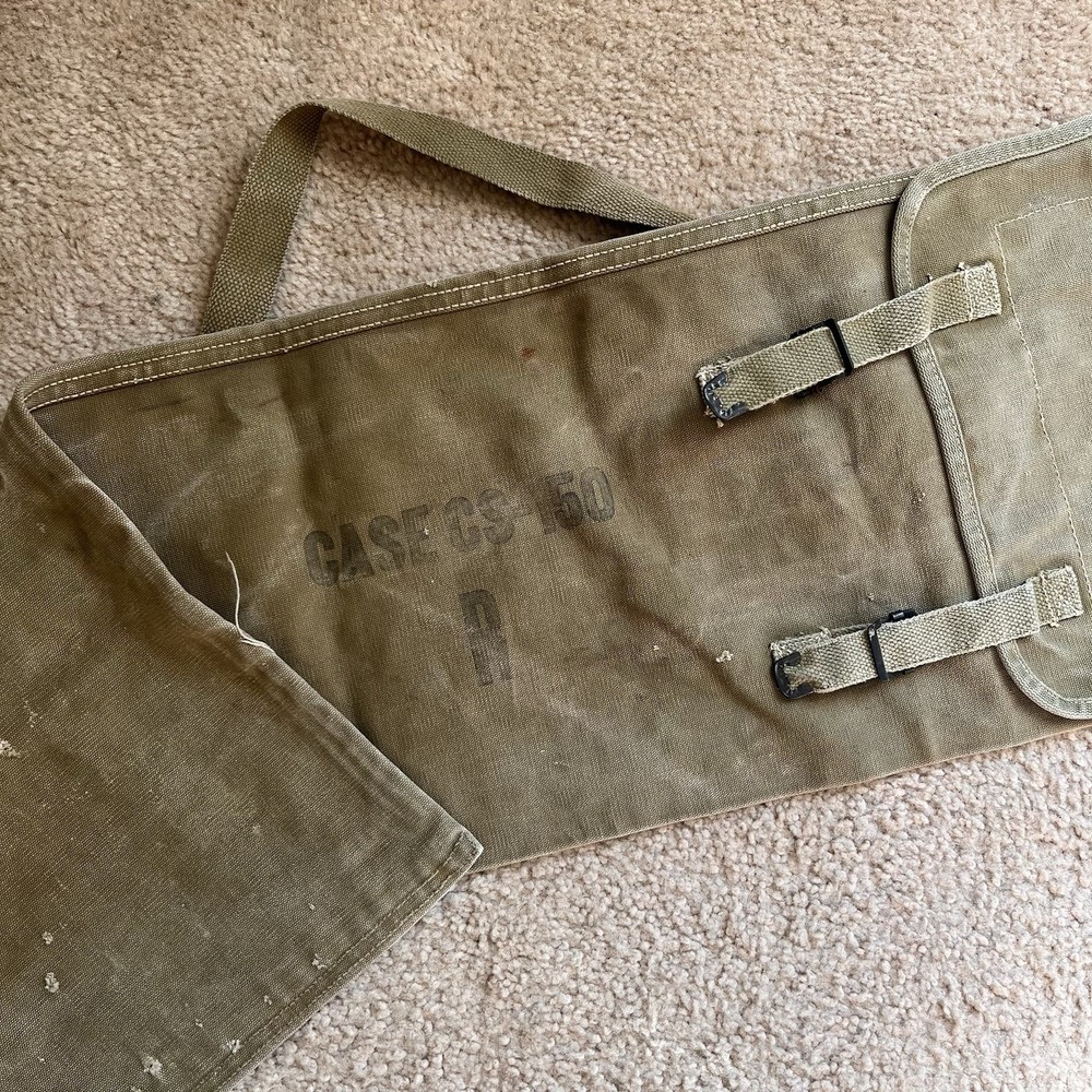 WWII US Military Case CS-150 Panel Bag Canvas OD Green Original Vintage