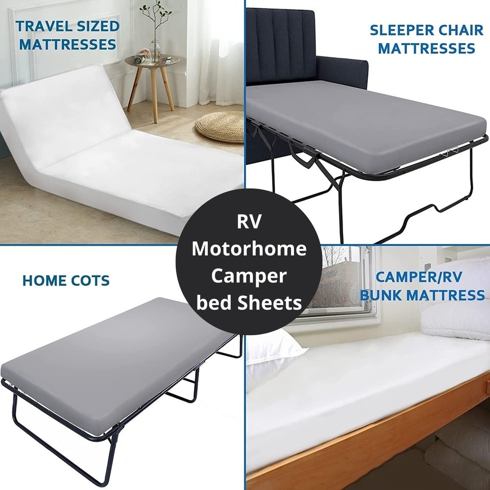 Microfiber RV Sheet Sets, 72x80 Camper King, White Solid, Bed Sheets for Camp...