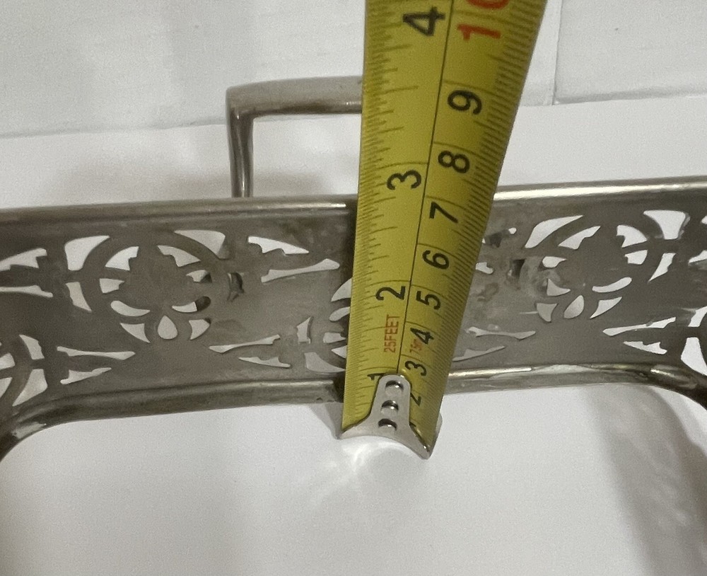 Vtg Footed Rectangular Serving Tray With Pyrex Serving Dish
