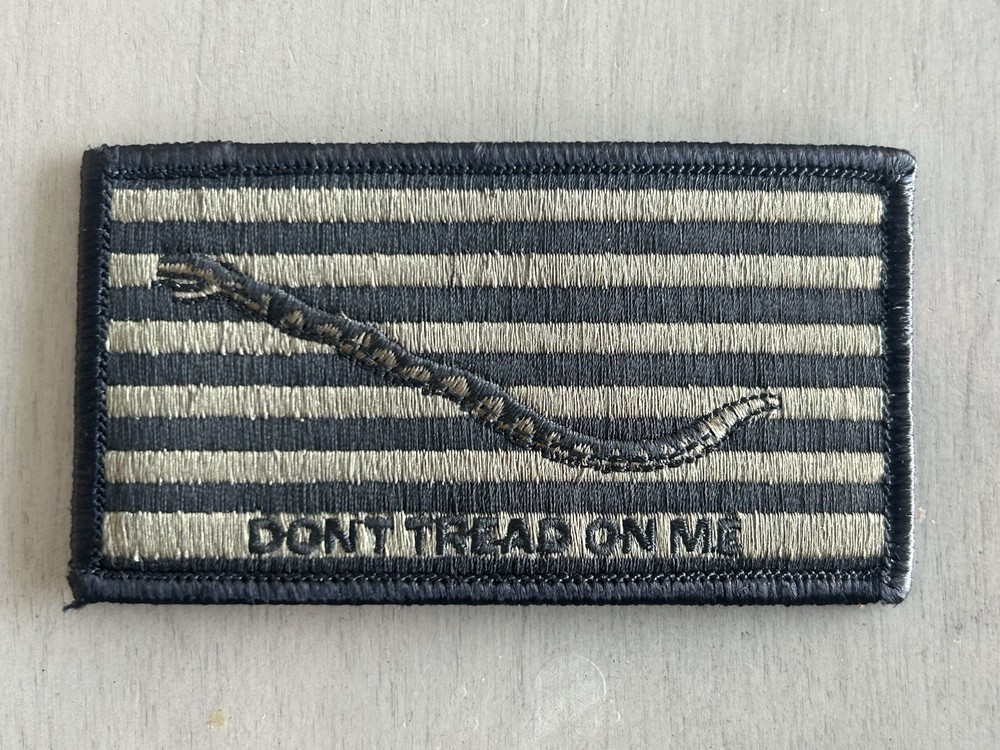 US American Gadsden Flag "Don't Tread on Me" Patch, Navy, Hook & Loop 4”x2.25”