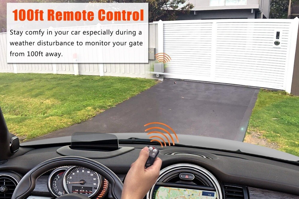 Automatic Sliding Gate Opener Rack Driven with 2 Remotes & Complete Kit 2700 lbs