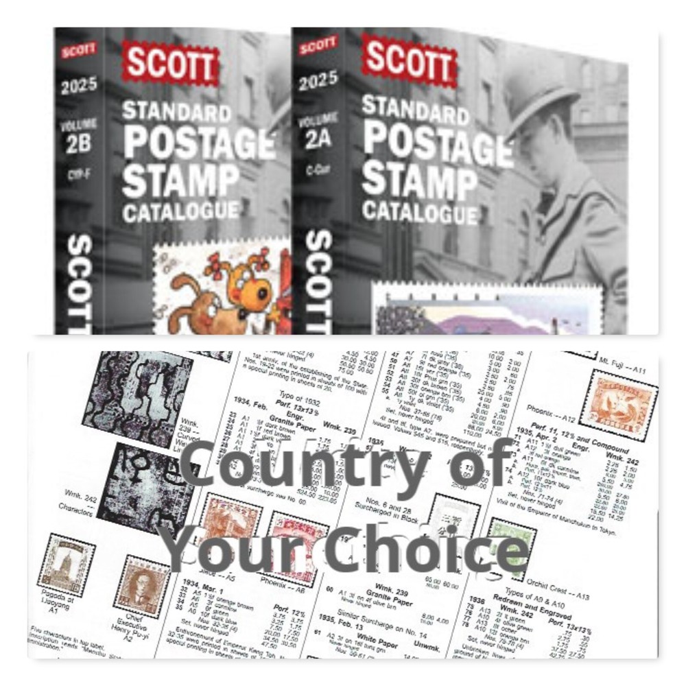 Country Pages from 2025 Scott Standard Postage Stamp Catalog 2A-2B FREE US SHIP