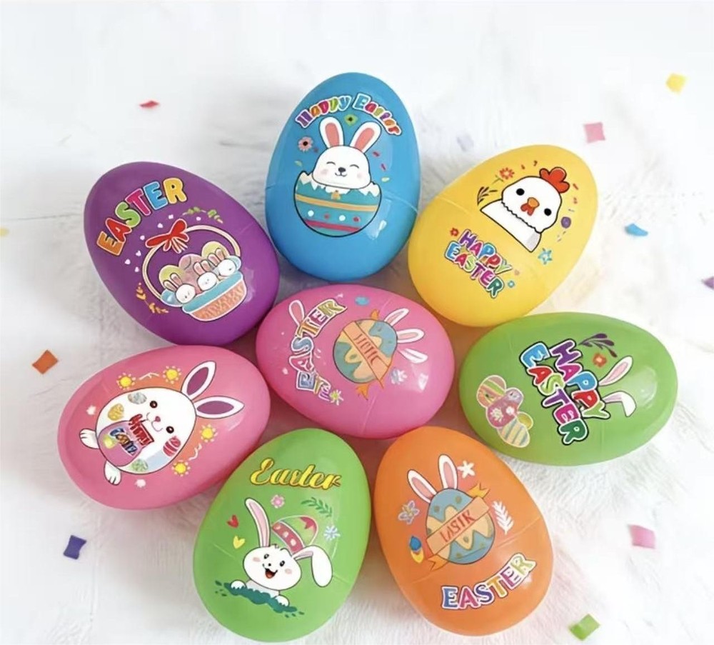 30 Set Plastic Easter Egg Shells with Removable Lids, Perfect As Easter Party