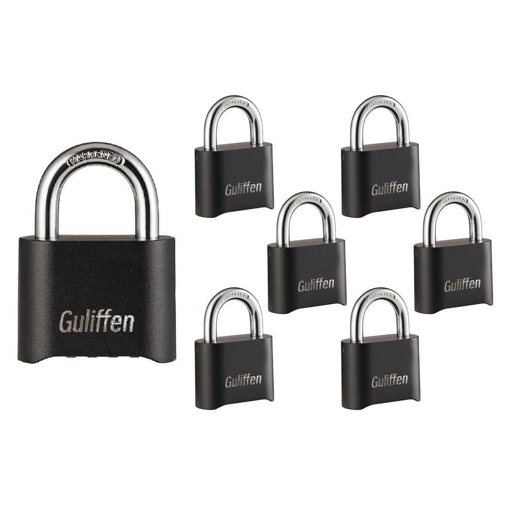 7 Pack Combination Lock 4 Digit Locks with Code Outdoor Weatherproof Padlock,...