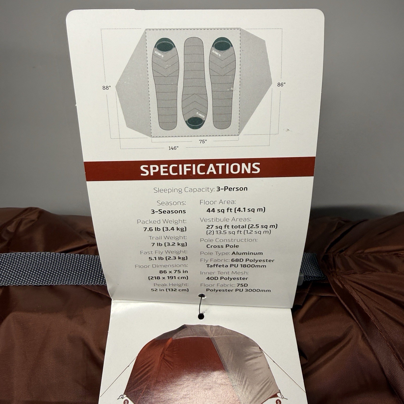 Klymit Cross Canyon 3 Person backpacking Tent BRAND NEW