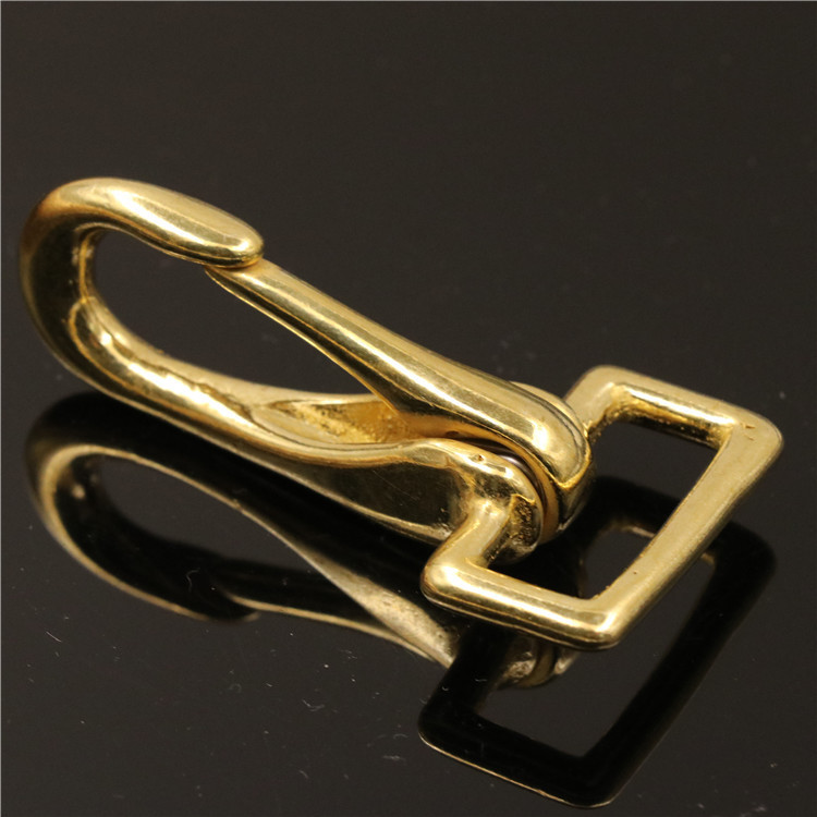 6pcs Solid brass hanging neck snap hook push button buckle pet rope clip
