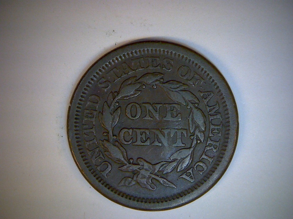 1850 U.S. LARGE CENT, BRAIDED HAIR CENT,