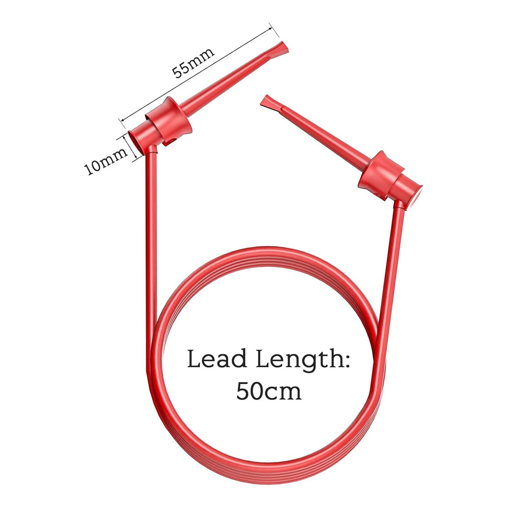 5 Pack Electrical Dual Lead Test Hook Clips Silicone Test Cables for Electronics