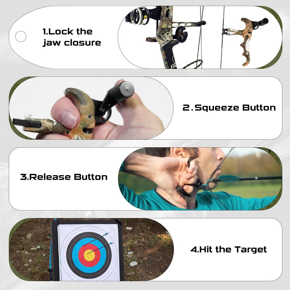 Bow Release for Compound Bow, Archery Release Trigger, 360° Rotatable Thumb R...
