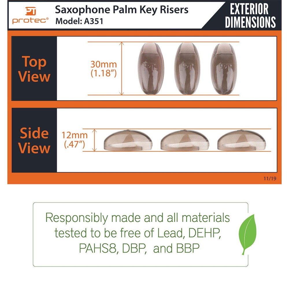 Pro Tec Protec Saxophone Palm Key Risers (A351)