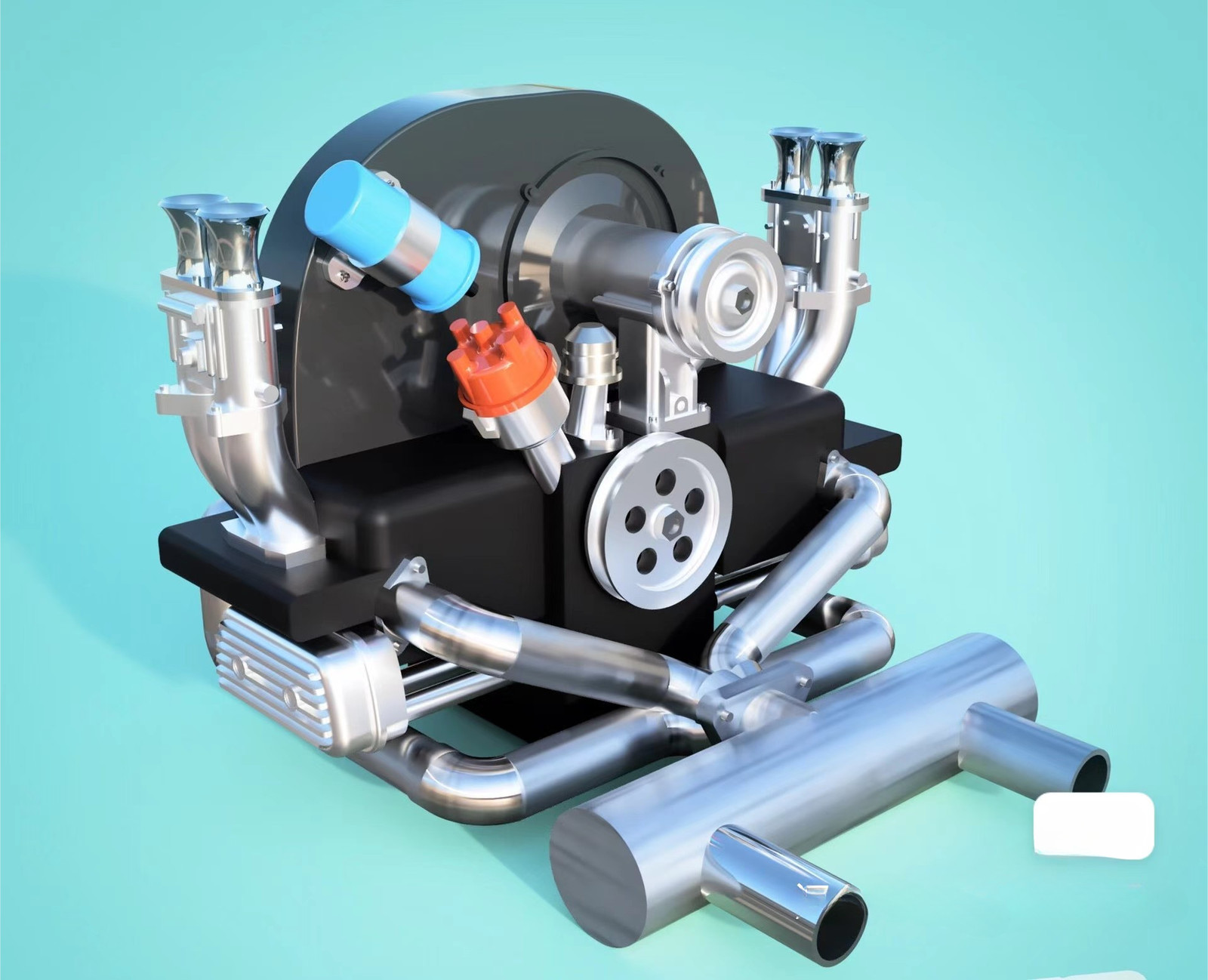 Resin 3D Printed Volkswagen Beetle Engine Kit 1:24 Unpainted Model Toys