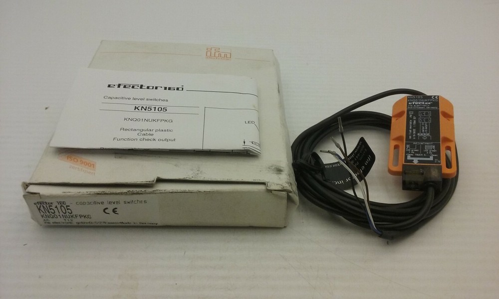 IFM EFECTOR KNQ01NUKFPKG LEVEL SENSOR RECTANGULAR PLASTIC W/CABLE (KN5017) NIB