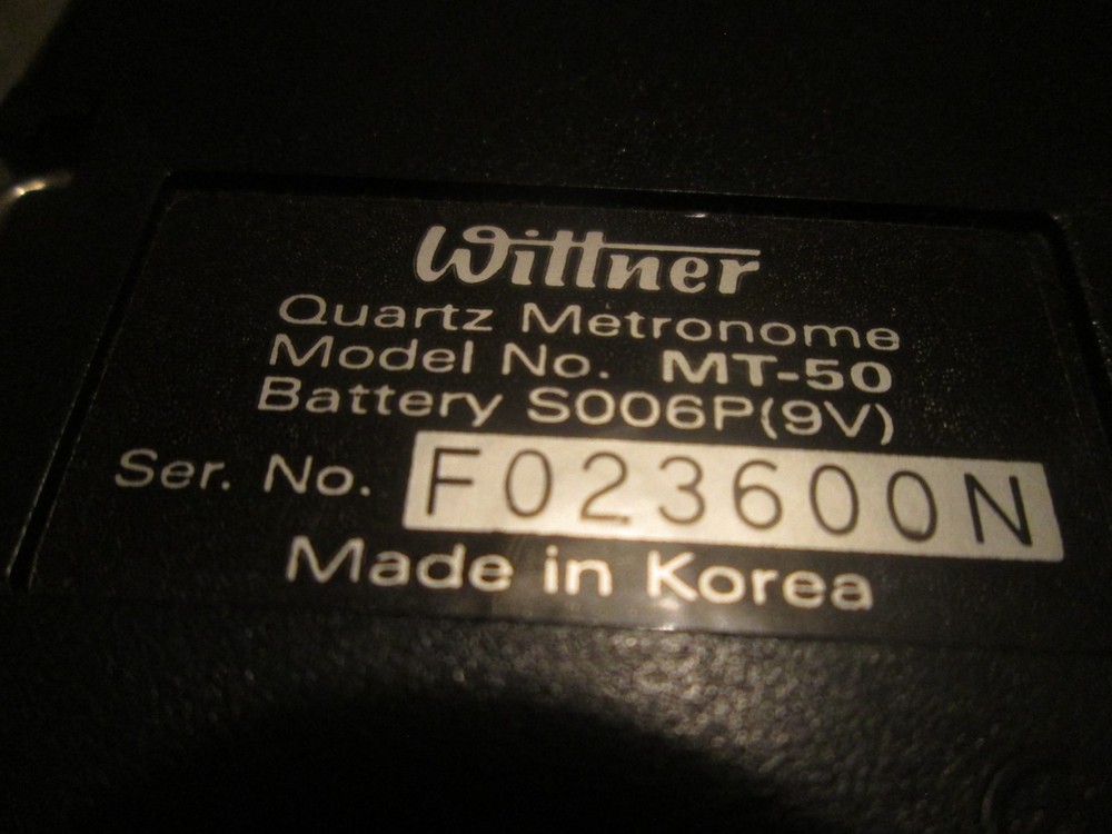 WILLNER MT-50 QUARTZ METRONOME NO EARPIECE