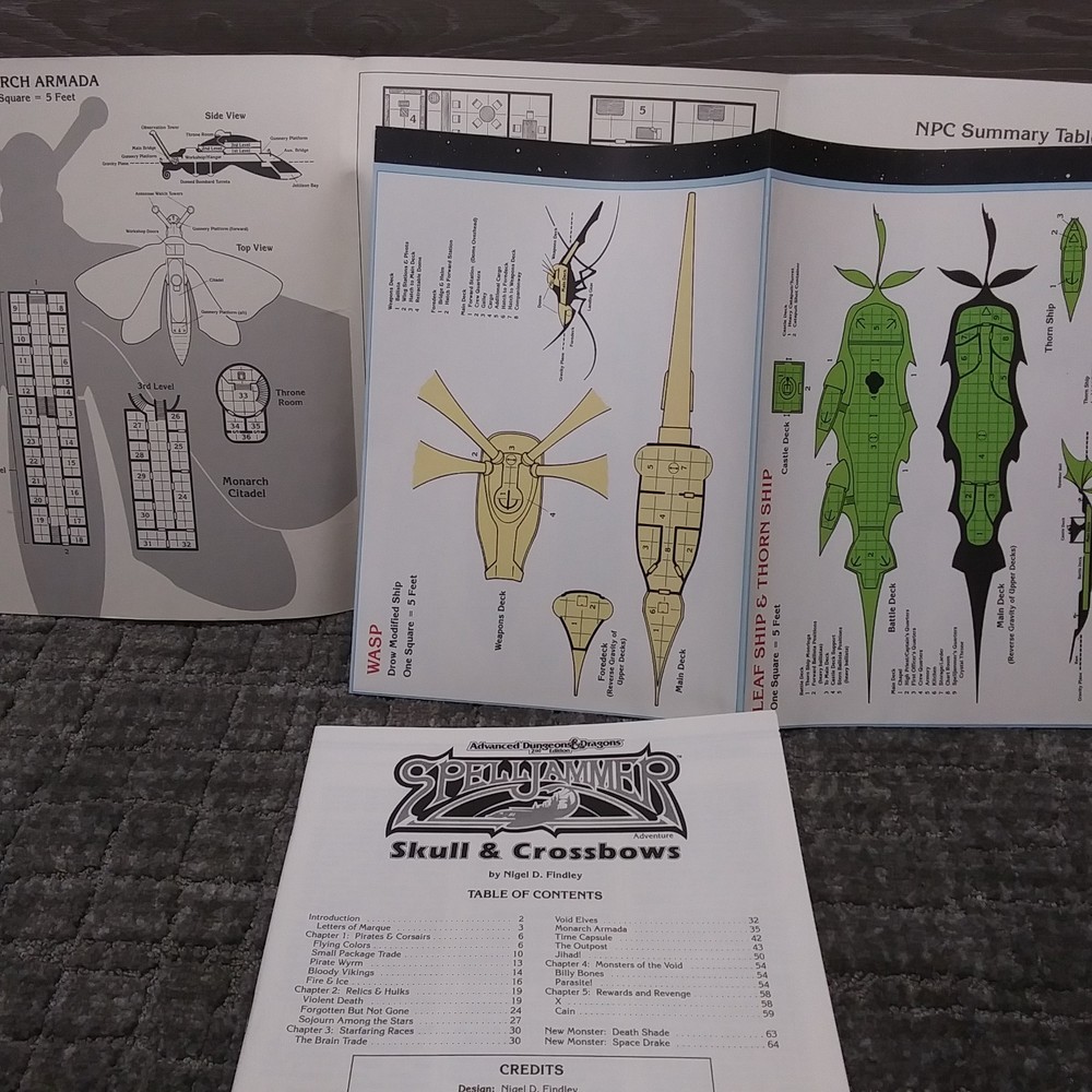 Dungeons and Dragons Spelljammer Skull & Crossbows with inserts