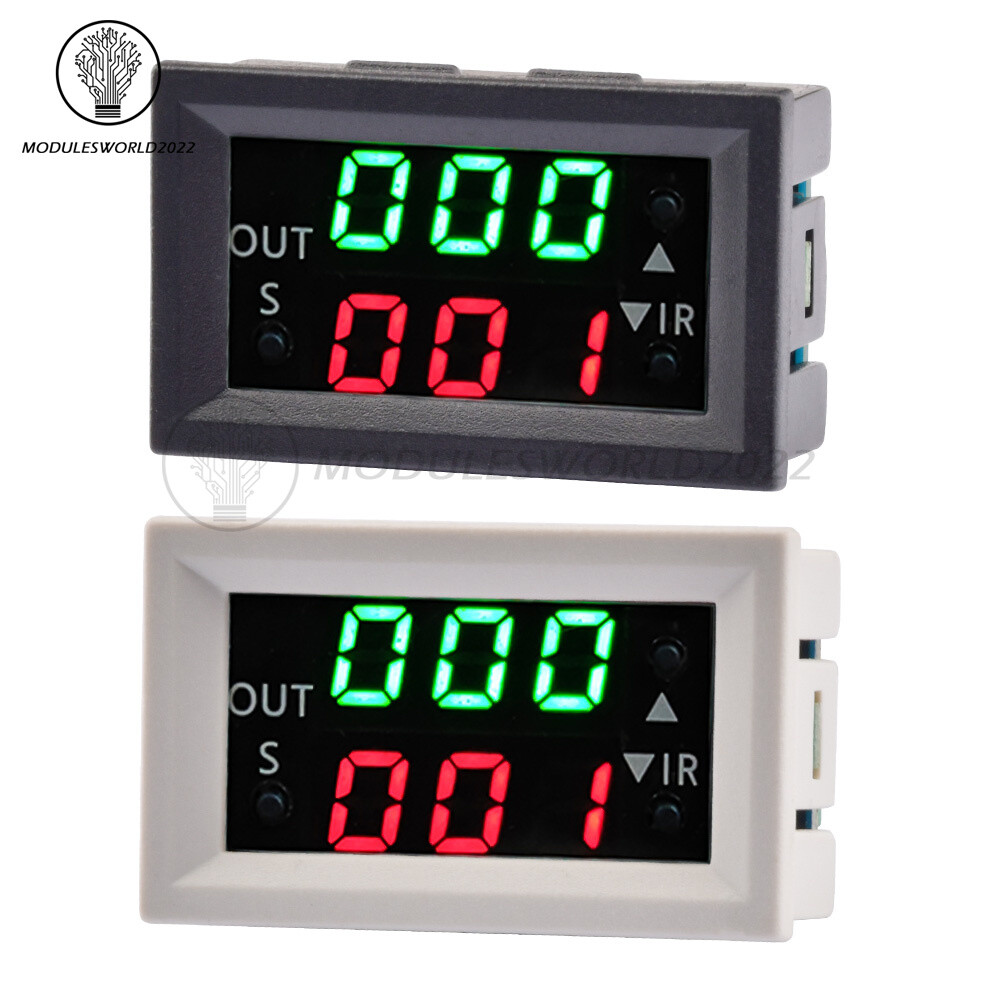 T2401-N DC12V Delay Dual Display Digital Time Relay Module Cycle Timer Control