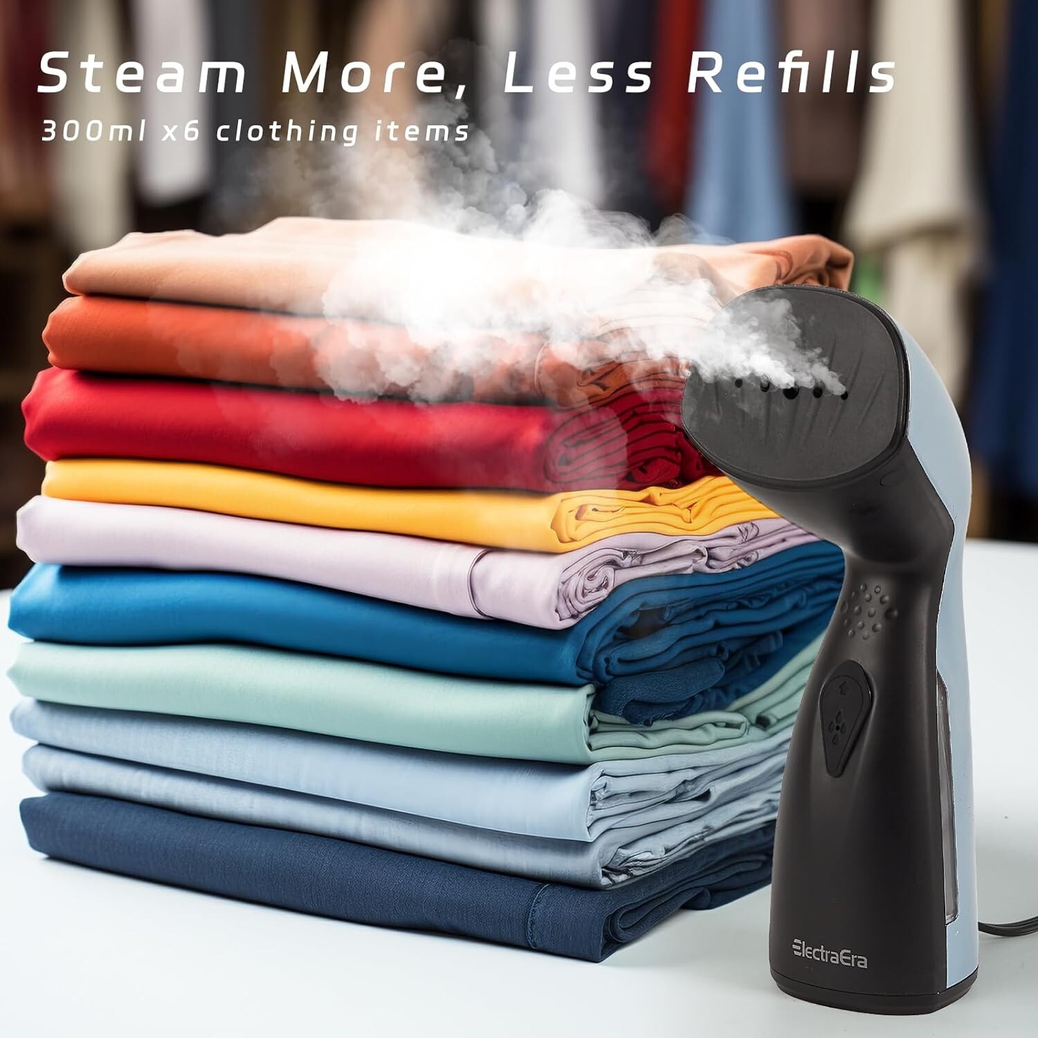 Portable travel clothes steamer Metal Steam Head, 110ml tank Capacity 900W/110V