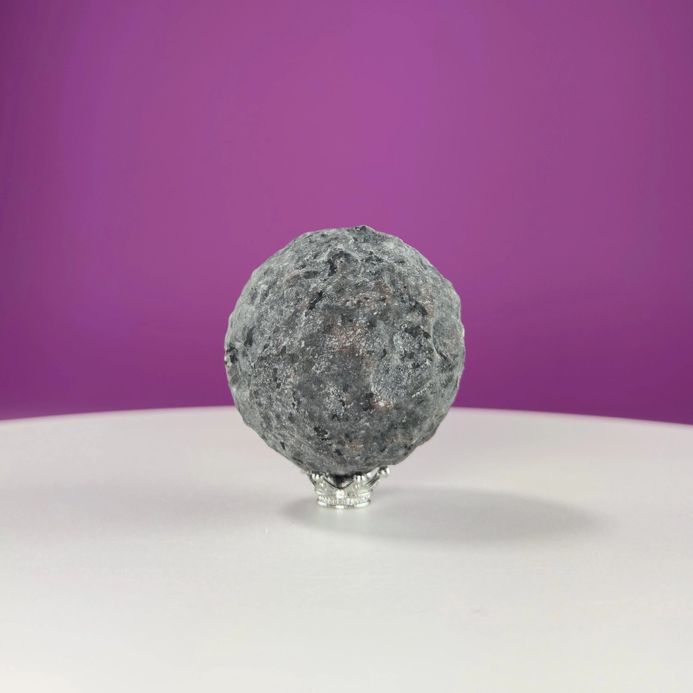 Yooperlite Moon Sphere (Includes Silver Stand), UV Reactive