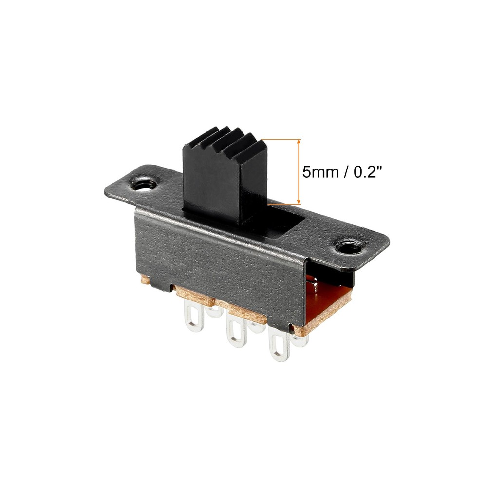 20 Pcs Toggle Switch Latching Slide Control 6 Terminals 2P2T 5mm